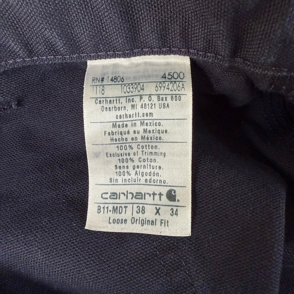 Carhartt Lot B11-MDT 2 Pairs Loose Original Fit Duck Work Pants Men's 38x34 Navy - Picture 5 of 10